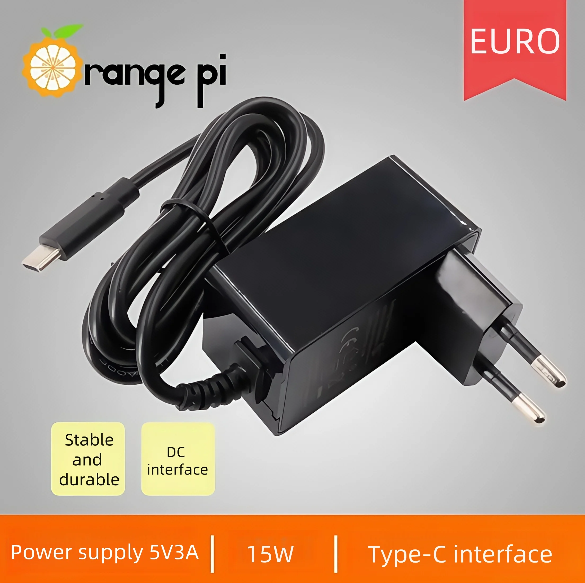OrangePi development board dedicated European Type-C 5V3A power charger