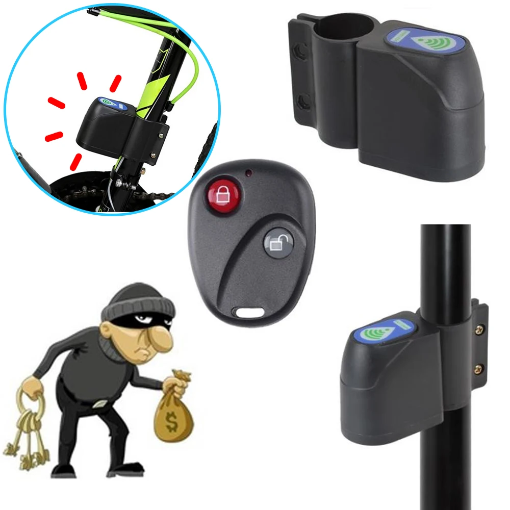 Vibration Sensor Security Alertor Bicycle Bike Lock Bicycle Burglar Alarm Siren Wireless Remote Control Device