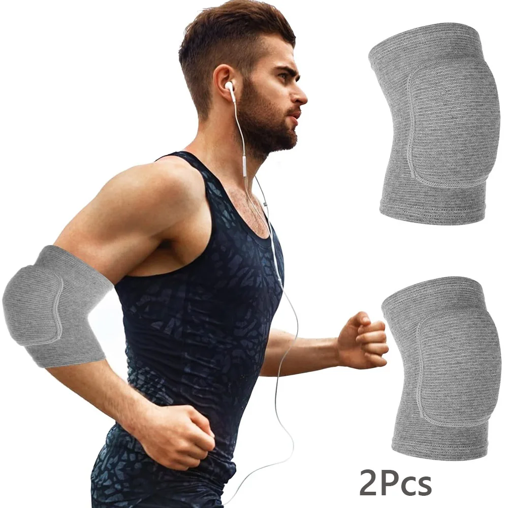 2PCS Elastische Ellenbogen Pads Verdickt Schwamm Ellenbogen Knie Protektoren Schutz Basketball Volleyball Sport Arm Hülse Pad Erwachsene Kinder – Detail 4