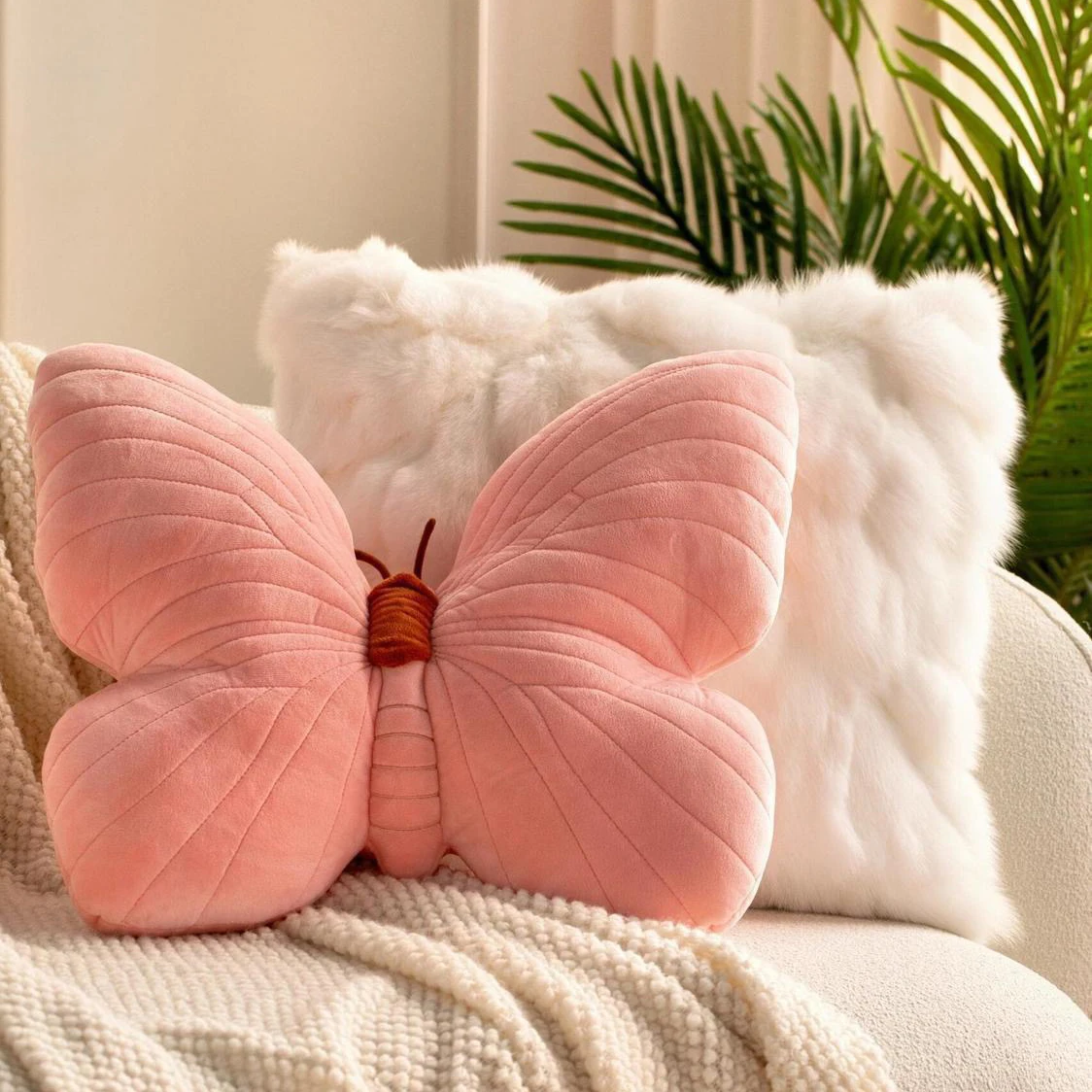 

INS Butterfly Pillow Pink Blue Butterfly Plush Toy Stuffed Soft Sofa Home Decoration Throw Pillow Cushion