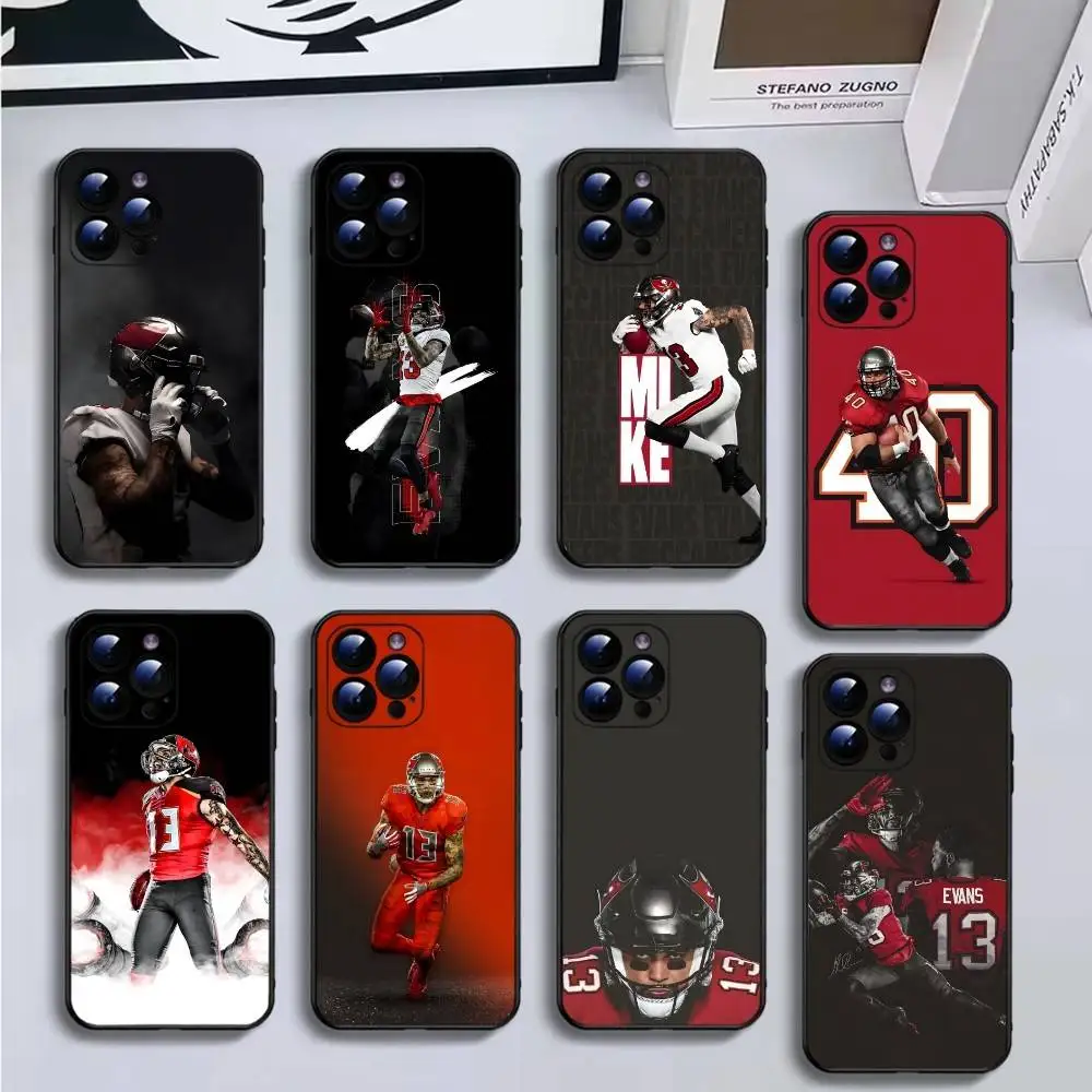 

m-Mike Evans Phone Case For iPhone16,15,14,13,12,11 Plus,Pro Max,XS,X,XR,SE,Mini,8,7,Soft Black Cover