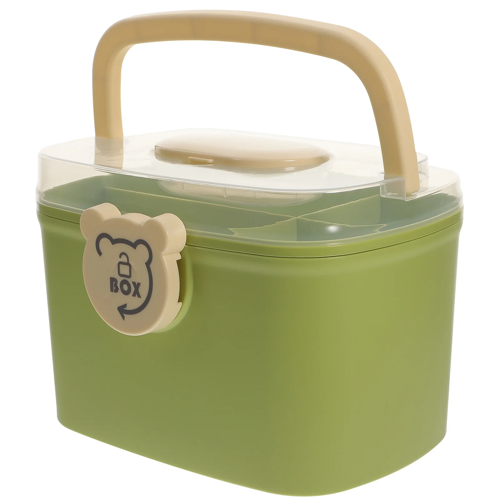 علبة طبية شفافة بتصميم مزدوج ومقبض مريح صندوق تخزين منظم للأدوية للاستخدام المنزلي المحمول #6