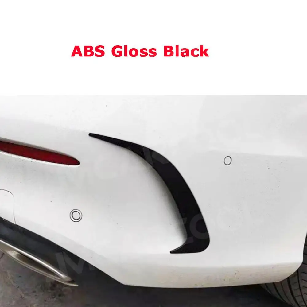 

ABS Carbon Black Rear Bumper Fins Anards Splitters for Mercedes Benz C Class W205 C180 C200 C300 C63 for AMG Coupe 2015-2021