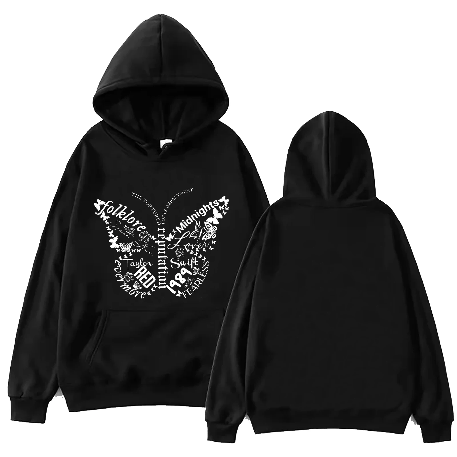 

1989 Butterfly Red Reputation TTPD Hoodie Harajuku Pullover Tops Sweatshirt Fans Gift