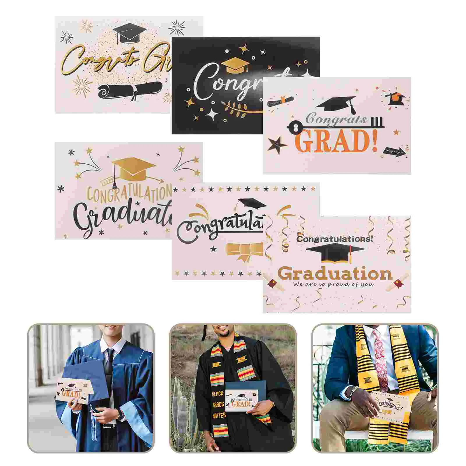 Round Label Stickers Greeting Card Set Party Inviting Cards Fine Exquisite Graduation