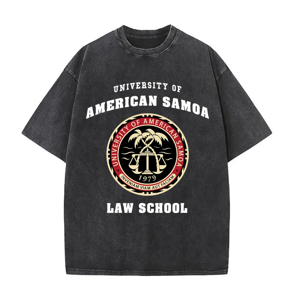 

Heisenberg Breaking Bad University of American Samoa Law School Vintage Washed T Shirt Better Call Saul T-shirts Men Cotton Tees