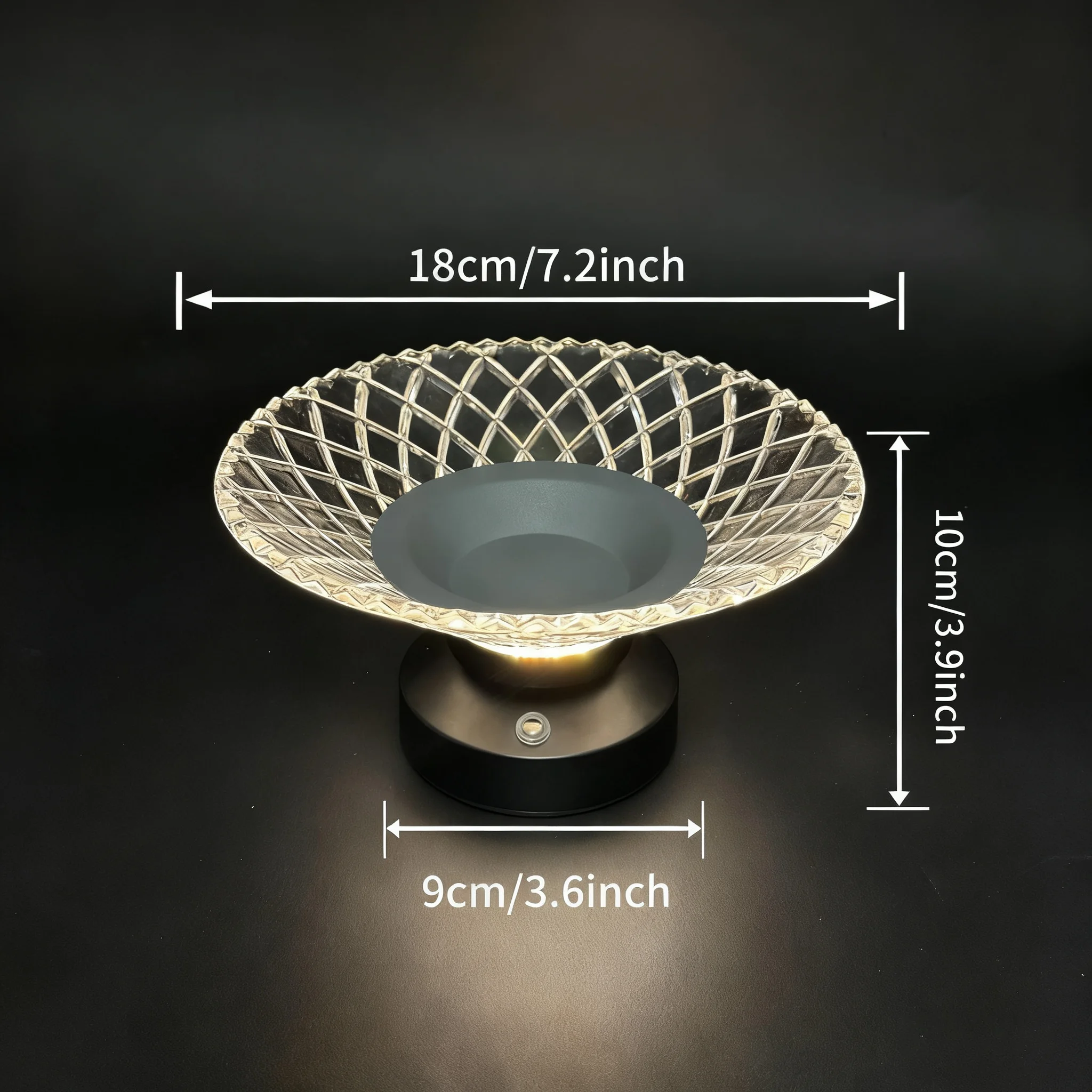 Rechargeable 3 Colors LED Night Light Plate Living Room Table Household Basket New High-End Candy Dried Snacks Storage Lamp