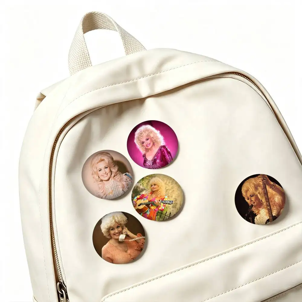 D-Dolly Parton Country Music Icon  25mm 32mm 44mm 58mm 75mm Brooches Badges Pins for Accessories Gift