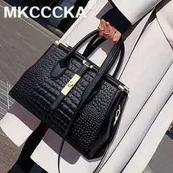 Designer Women's Handbag Luxury Crocodile Pattern Handbag Chain Women's Shoulder Bag Black Business Tote Bag