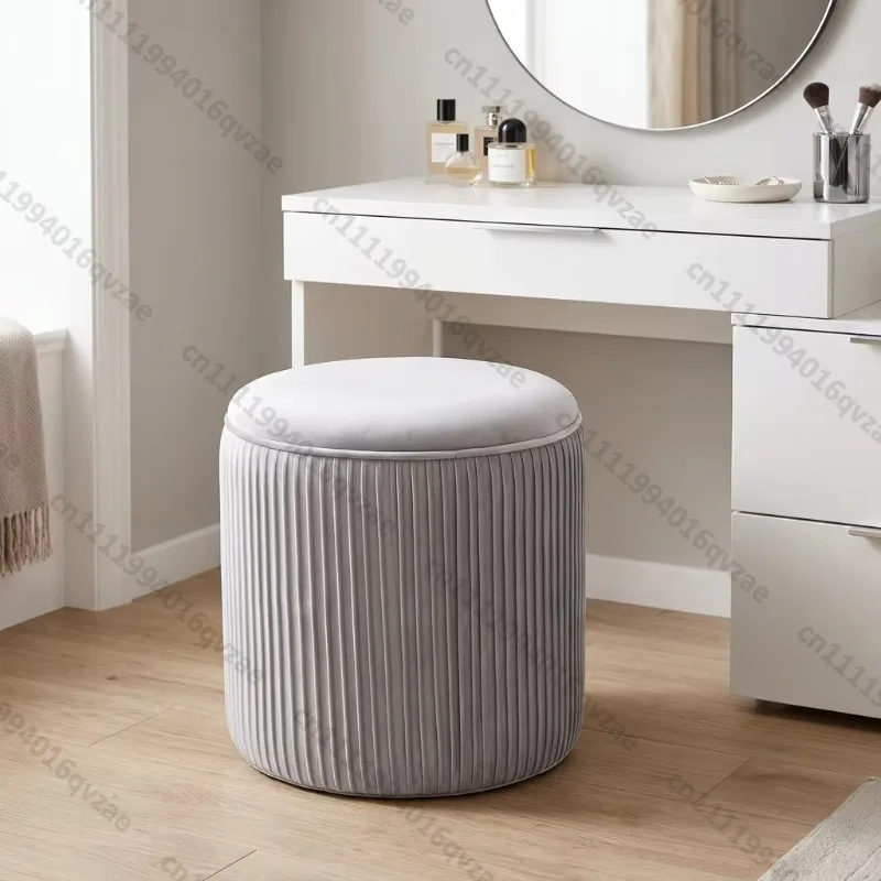 Modern Round Velvet Footstool Dresser Footstool Storage Footstool