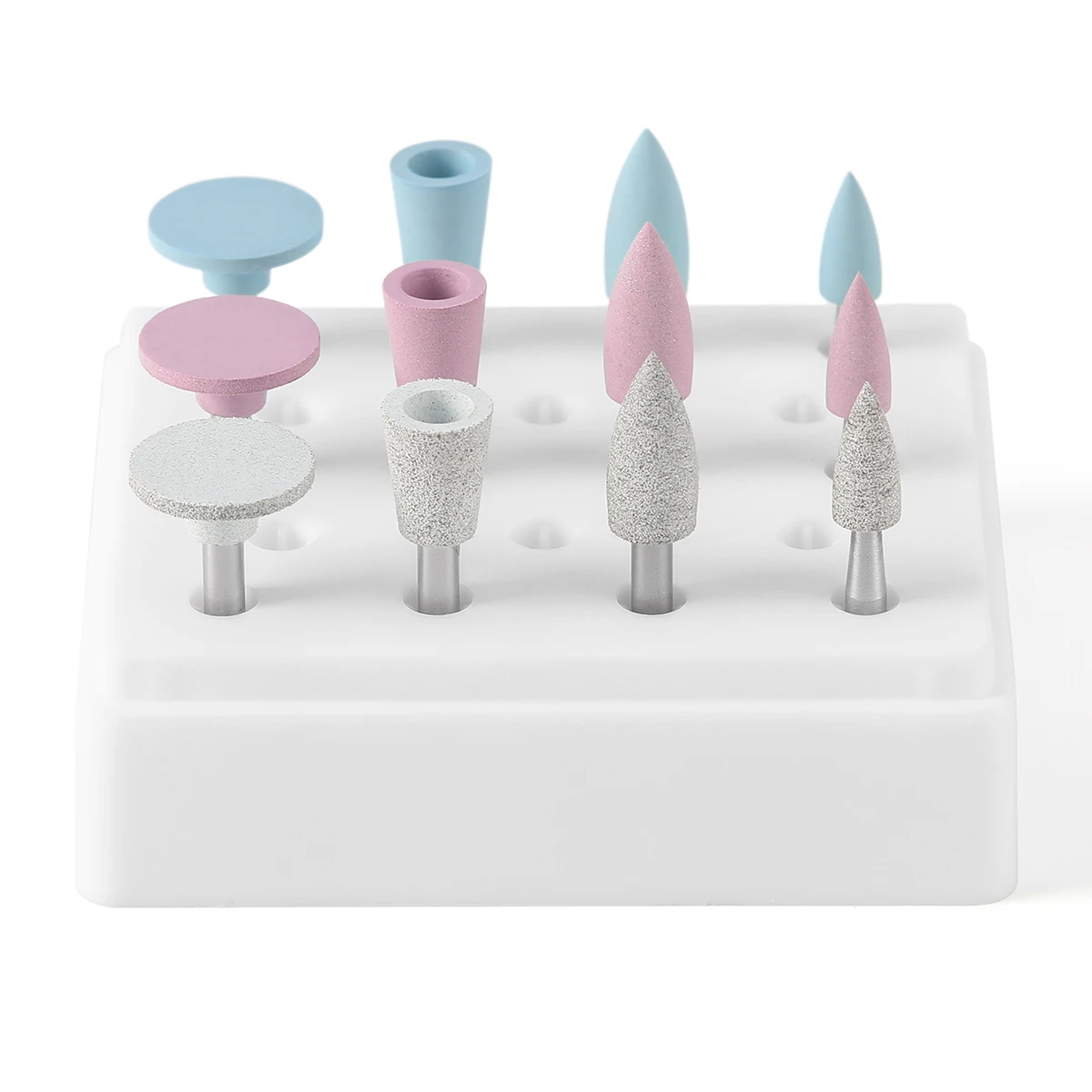 12 Pcs/Box Silicone Polishing Kit, RA 2.35mm For Polishing Resin Porcelain Composites with Low-Speed Handpiece Laboratory Tool