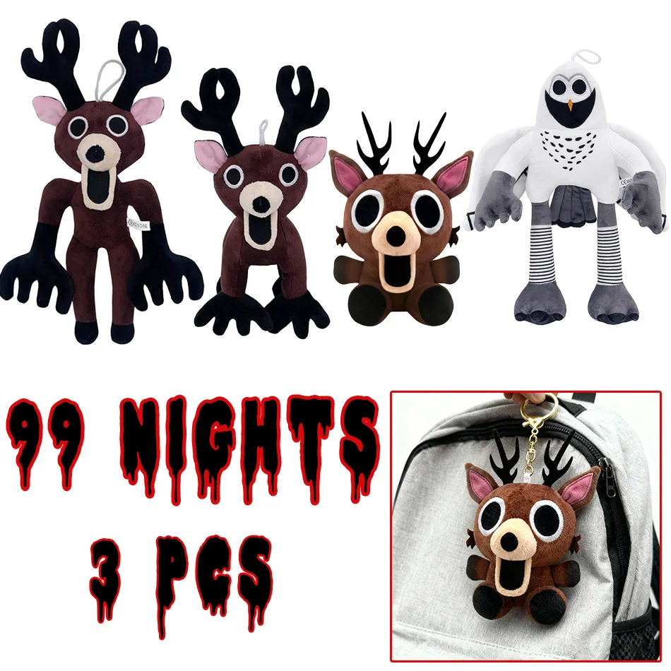 

Новинка в наличии, 99 ночей, плюшевая кукла-олень, 99 ночей в лесу, аниме, периферийные устройства, игрушки, подарки на Хэллоуин, Рождество