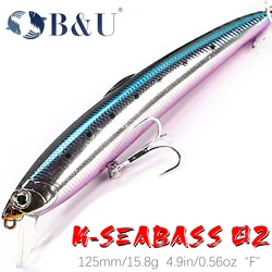 B&U 125mm SARUNA Floating Minnow Fishing Lure Hard Bait Minnow Wobbler Swimbait Saltwater Fishing For Seabass