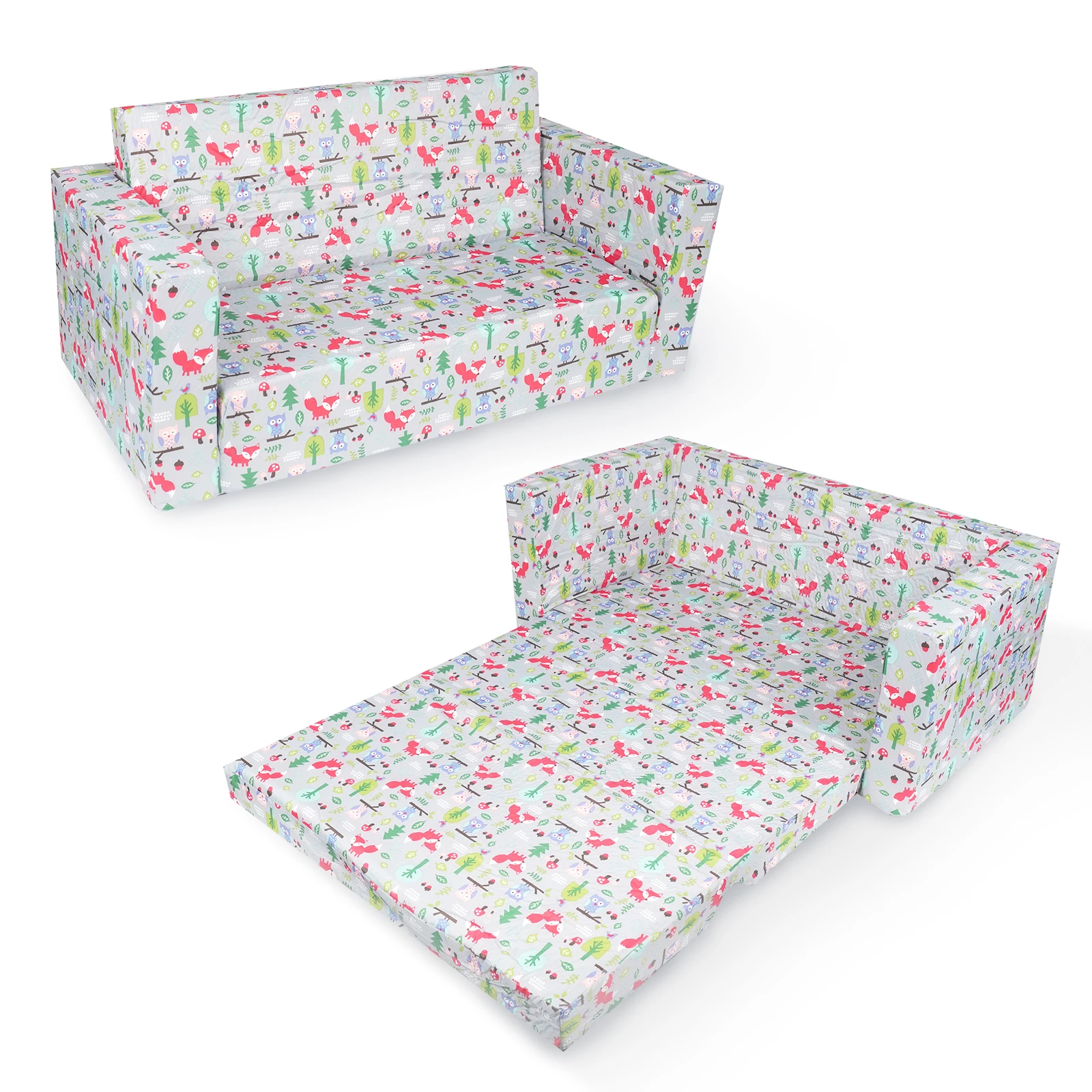 Kinder stühle für Kleinkinder, 2 in 1 faltbare Kleinkinder couch mit Decke, Cabrio-Schaum und Boden kissen für Jungen und Mädchen