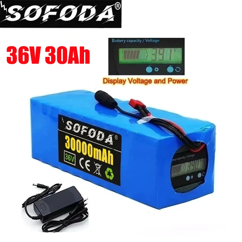 

36V battery 10S4P 30Ah battery pack 1000W high power battery 42V 20000mAh Ebike electric bicycle BMS Capacity Indicator+charger