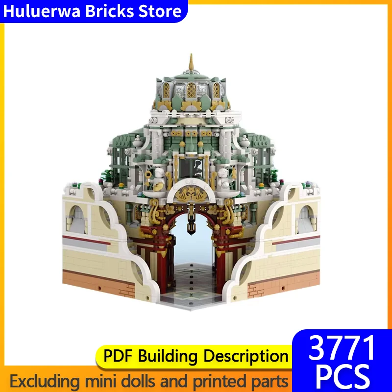 Street View Model MOC Building Bricks Shopping Arcade Inverted Corner Modular Technology Gift Holiday Assemble Children Toy Suit