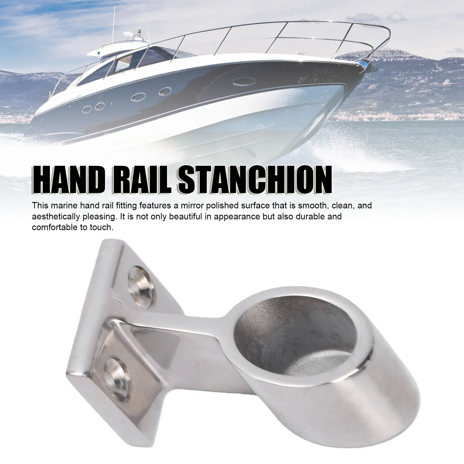 Boat Front Hand Rail Fitting 316 Stainless Steel Marine 60 Degree Front Stanchion For 22mm Pipe Marine Accessories