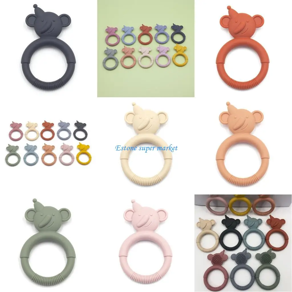 

090B Cartoon Baby Teether Silicone Teething Chewing Toy Nursing Accessories for Infant Girls Boys Teeth Training for Health Care