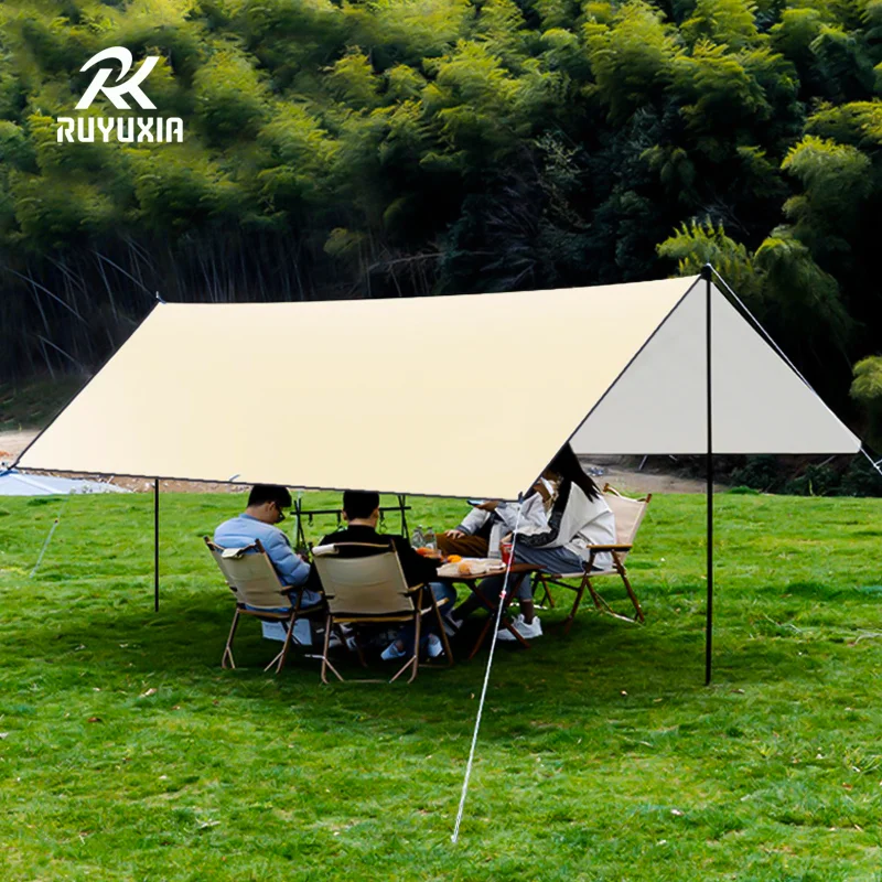 3*3M 4*3M 5*3M 210D High Quality Outdoor Sunscreen Canopy Thickened UV Sunshade Coated Silver Portable Camping ruyuxia