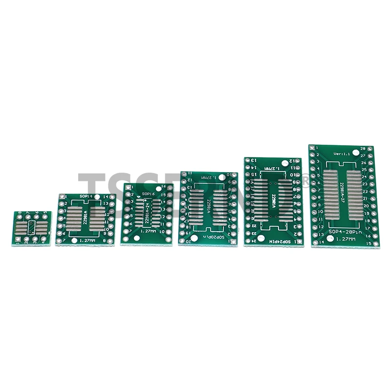30PCS PCB Board Kit SOP24 SOP8 SOP14 SOP16 SOP20 SOP28 SMD Turn To DIP Adapter Converter Plate SOP 8 14 16 20 24 28