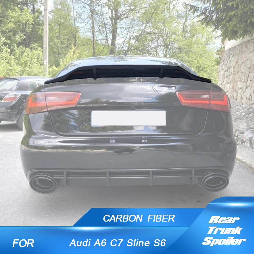 

Углеродный задний багажник гоночный спойлер для Audi A6 C7 Sline S6 Sedan 2012-2018 задний багажник спойлер крыло задняя крышка багажника Highkick Wing Lip