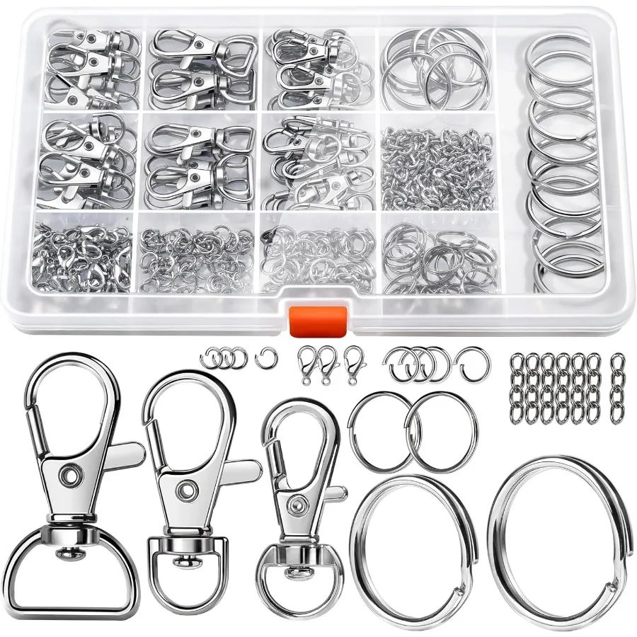 

265PCS Keychain Making Kit Keychains Clips with Key Rings Well Crafted Sturdy Key Chain Rings Key Chain Making Kit Keychain Rin