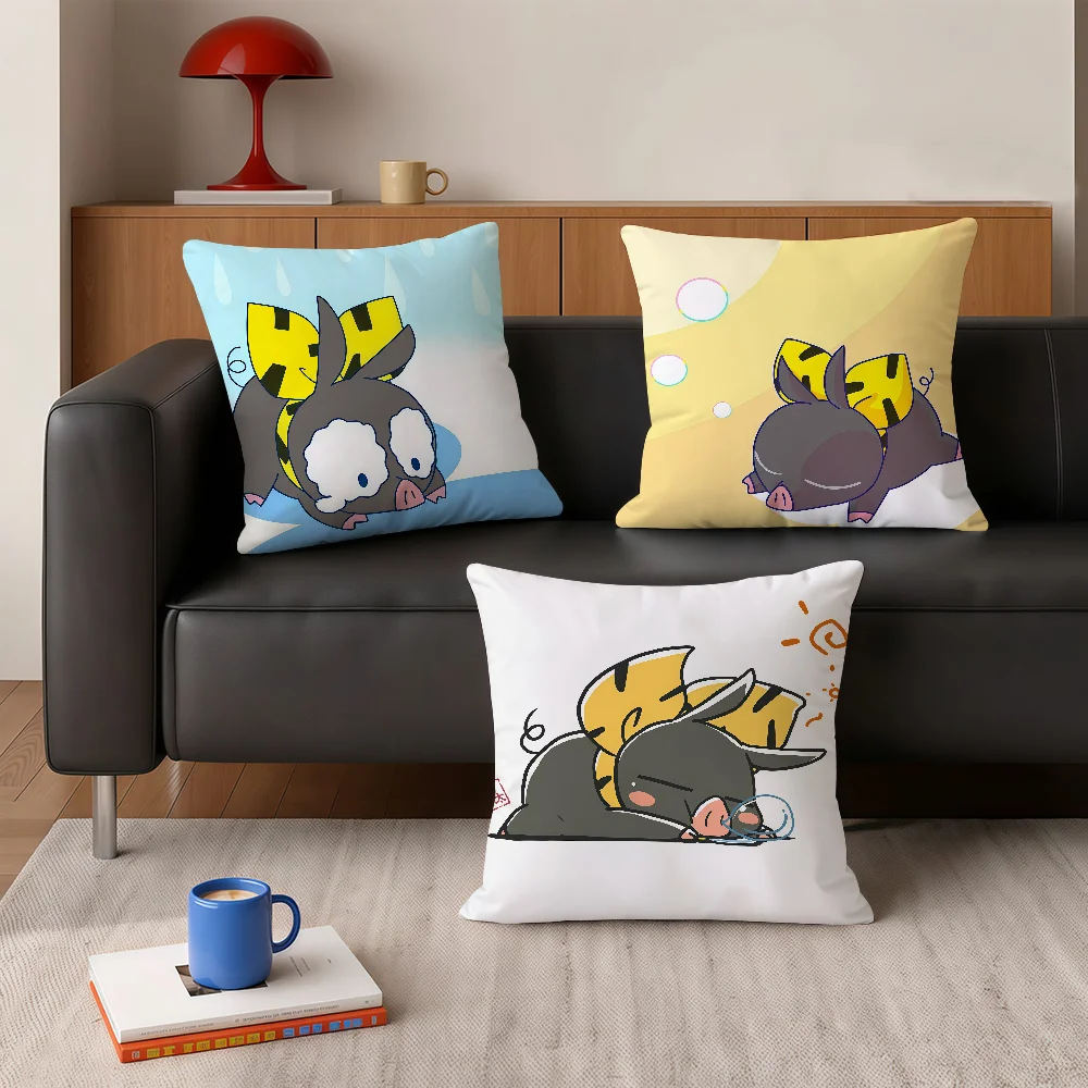 Anime R-Ranma-s P Pillow Case Square Bedroom Headboard Sofa Living Room Backrest Cushion Nap Pillow