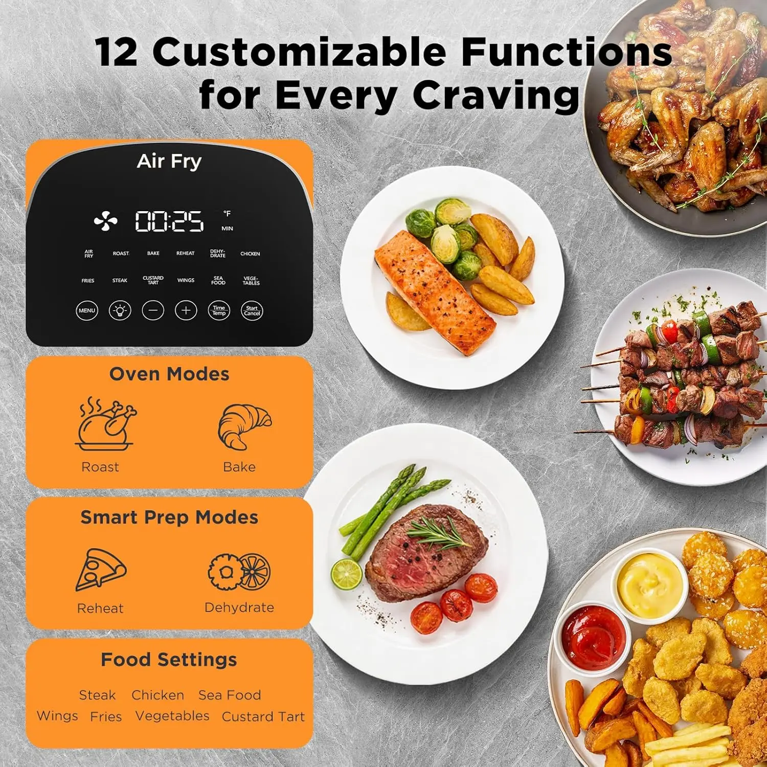 Air Fryer 6QT with Viewing Window, 12-in-1 Multi-Function: Roast, Bake, Dehydrate, Fries, Nonstick & Dishwasher-Safe Basket, 170