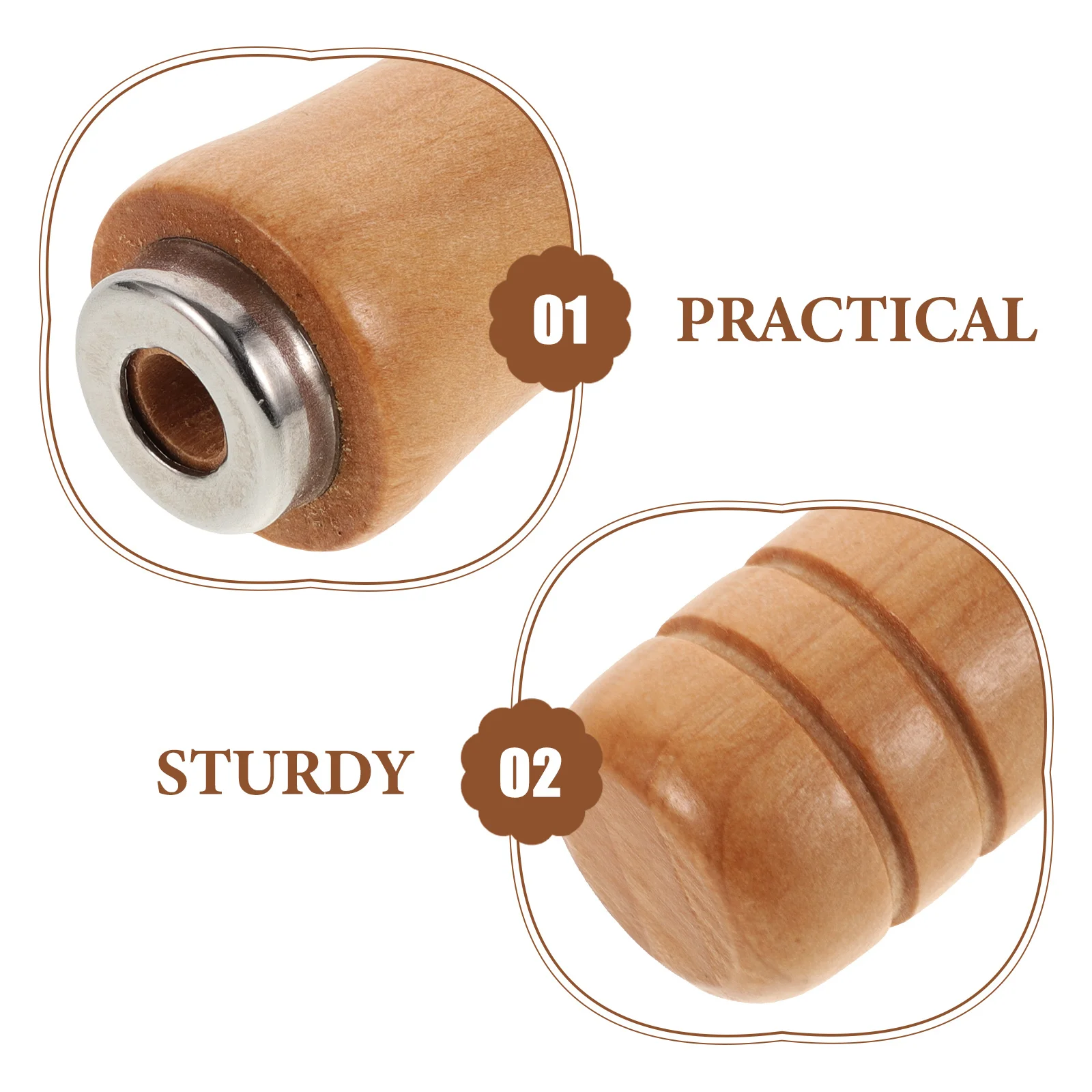 

6Pcs Wooden File Handle Grip Replacement Ergonomic Design Wood Tool Handle for Woodworking Rasp File Accessories DIY Use