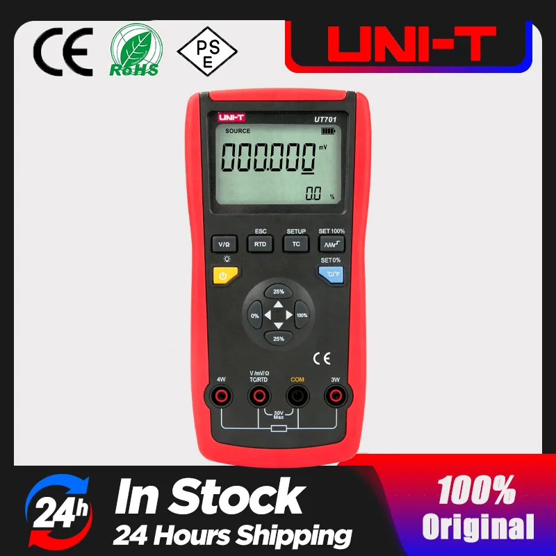 

UNI-T Temperature Calibrator UT701 Thermocouple Calibrator Type J/K/T/E/R/S/B/N/Wre RTDs C mV Resistance