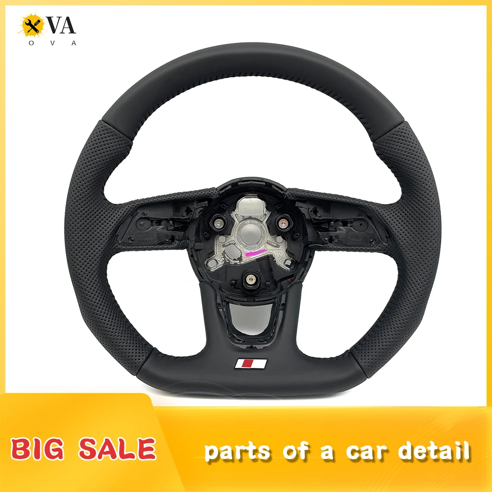 Fully perforated leather steering wheel, suitable for Audi RS3 RS4 RS5 A3 A4 B9 A5 S3 S4 S52017 to 2021