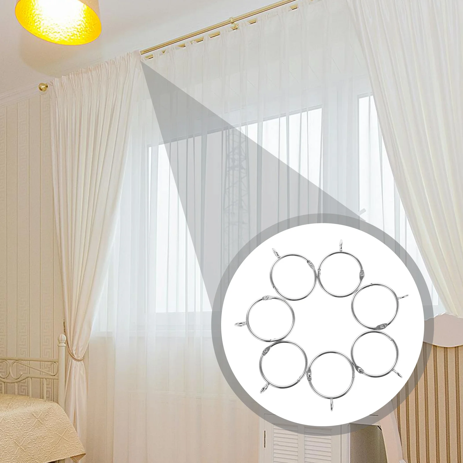 20 шт., кольца с петельками для штор из нержавеющей стали