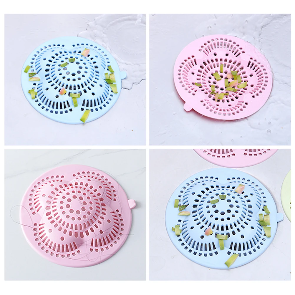 

2pcs Kitchen Filter AntiClogging Hair Catcher 50C WearDurable Round Strainer Mesh Floor Anti-Clogging Sewer Colanders Cover Blue
