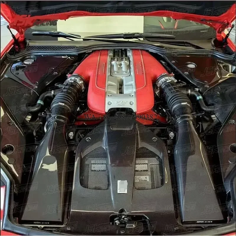 Wmwmnu Dry Carbon Fiber Engine Bay Cover for F12 2017-2020 Car Styling Hood Protection Panel Auto Accessories