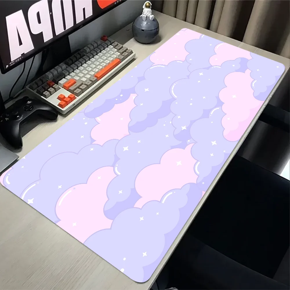 kawaii clouds Mousepad XXL Non-slip Notebook sky Keyboard Accessories carpet Desk Mat Laptop Desk Office Expansion pad 90x40cm