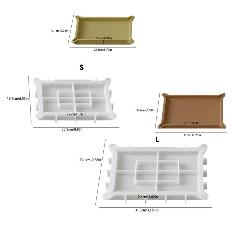 P9FE Tablett-Harzform, rechteckige Silikonform für DIY-Geschenkprojekte – Detail 6