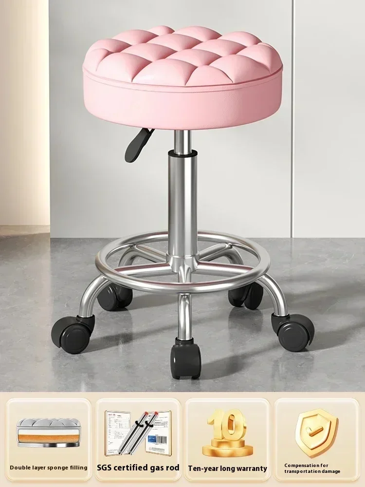 

Beauty Chair Specifically Designed for Beauty Salon Adjustable Rotating Pulley Hair Salon Round Stool Tabouret A Roulette 원형의자