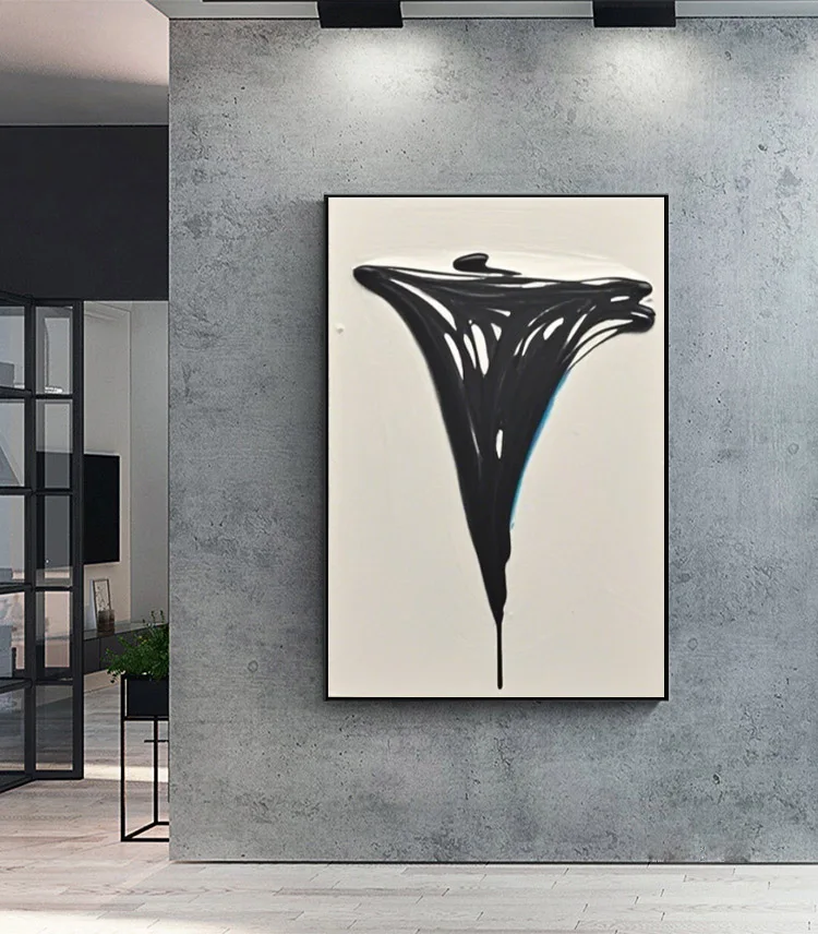 Hand Drawn Abstract Art Original High-End Minimalist Painting for Living Room Bedroom Hallway Bar Decorative Wall Art