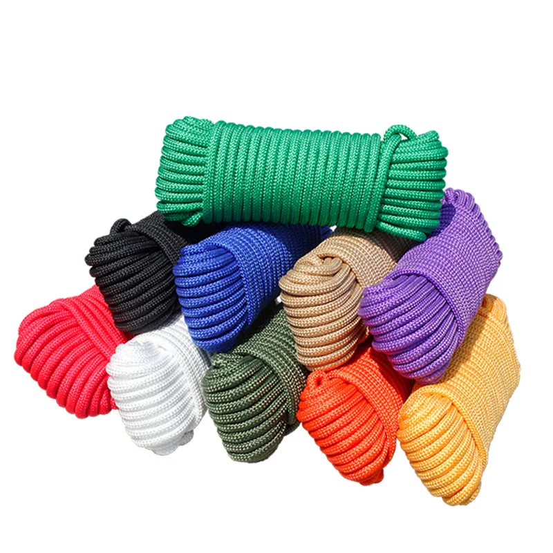 10Meters/Lot 8/10mm Solid Parachute Cord Lanyard Rope Mil Spec Type One Strand Climbing Camping Survival Equipment Paracord