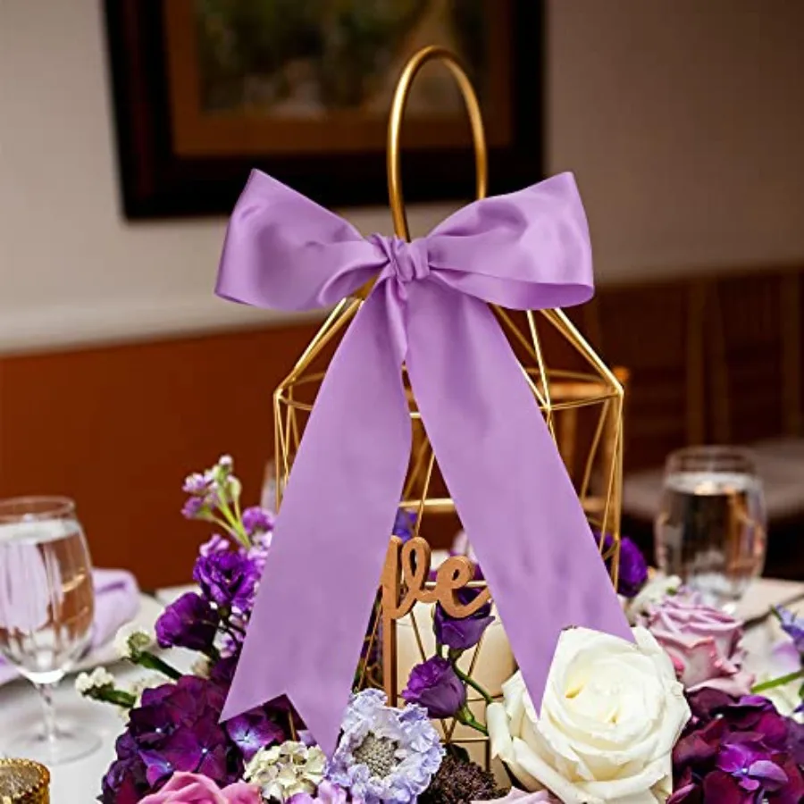22Yds Wide Violet Light Sat Ribbon Solid Fabric Large Ribbon for Cuttg Ceremony Kit Grand Openg Chair Sash Hair Car Bow Sewg Cr