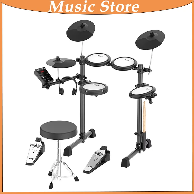 IRIN ND-08 Electronic Drum Kit｜Mesh Silicone Pads｜5 Drums 3 Cymbals｜Bluetooth MIDI｜Silent Studio Essential