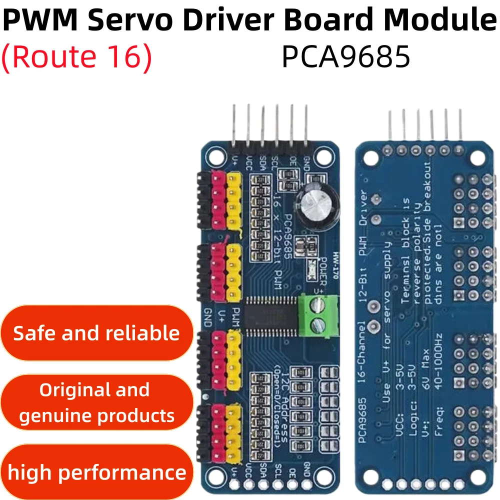 10-1PCS 16 Channel PWM Servo Drive Board IIC Interface Robot Controller PCA9685 Servo Driver Module for Raspberry Pi