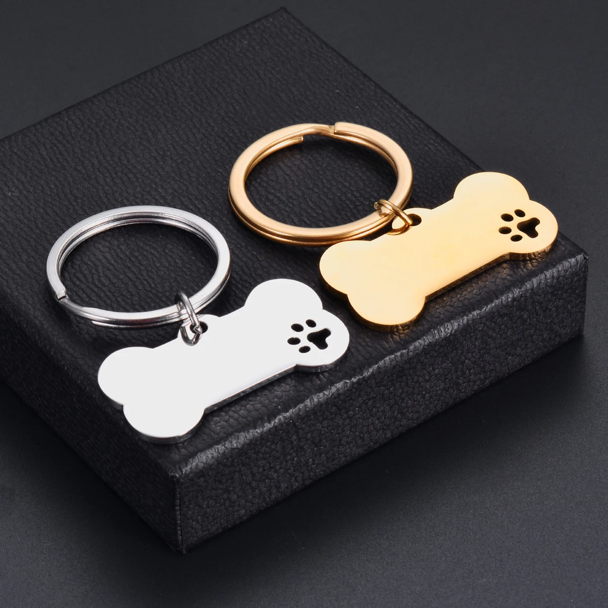 5 Stücke Polieren Edelstahl Knochen Hund ID Tag Blank Anhänger Für Halskette Benutzerdefinierte DIY Schmuck Machen Schlüsselbund Erkennungsmarke – Detail 4