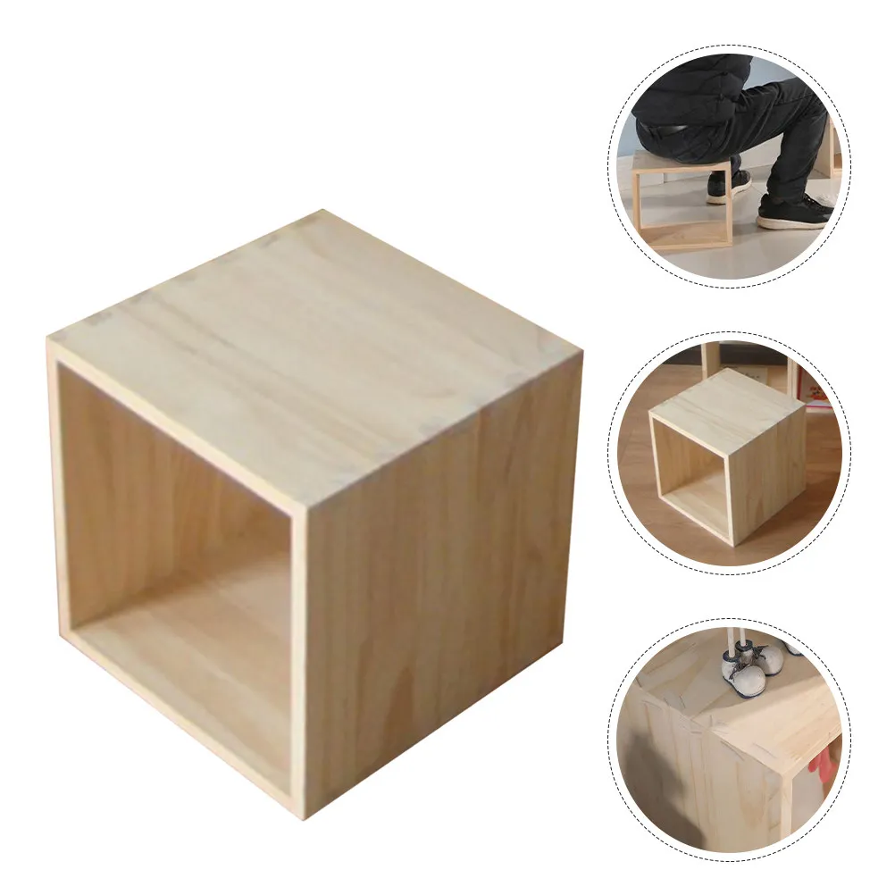 Wood Storage Box Organizer Unfinished Cube Dovetail Joint Stackable Open Home
