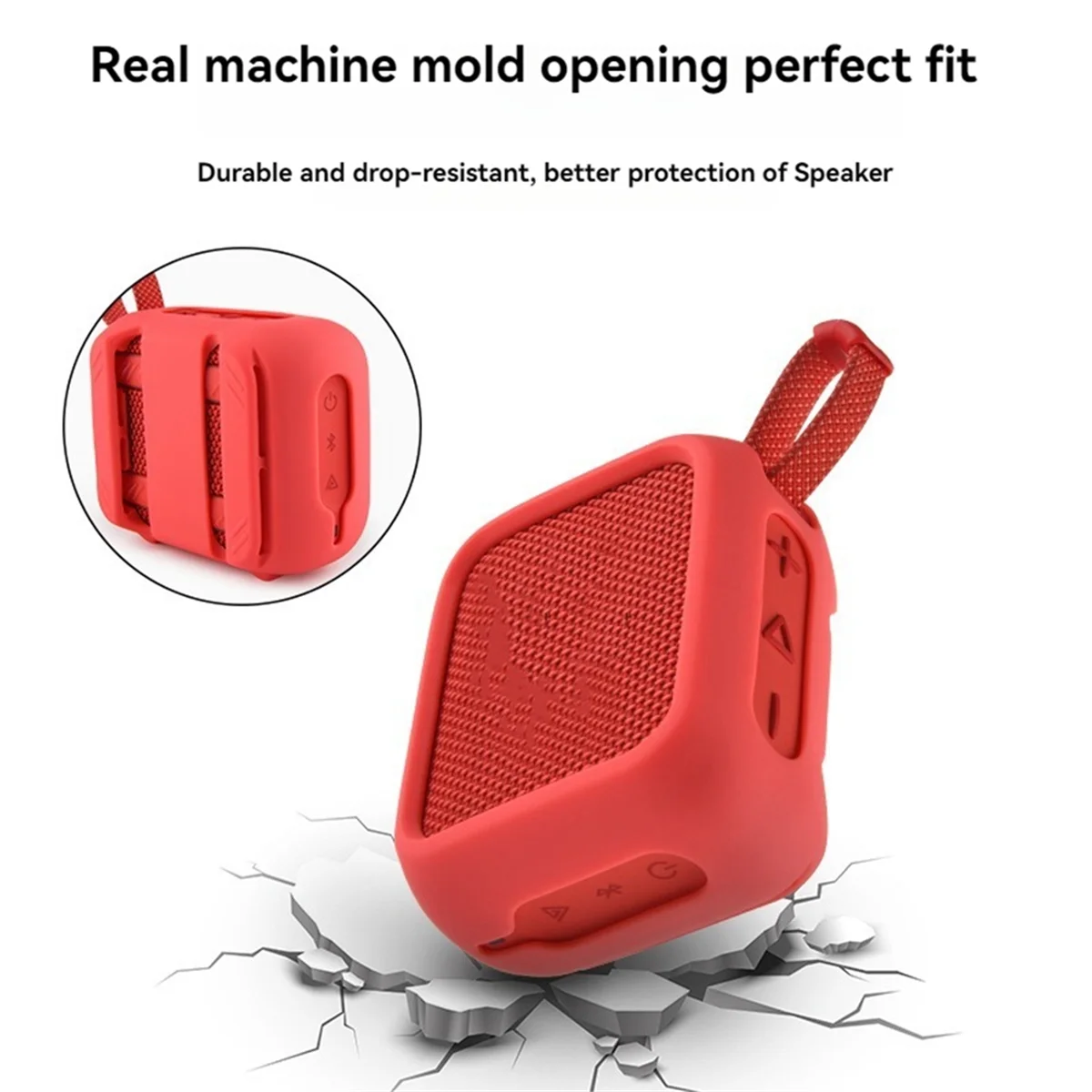 Reliable-TXEsign Portable Silicone Case for JBL Go 4 Protective Cover, Travel Carrying Pouch with Speaker Mount Strap Black-ABDQ