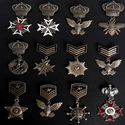 Hot selling trendy product Instagram style coat badge clothing accessories Cross Crown Medal brooch