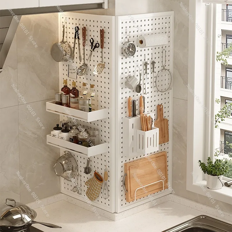 Kitchen Perforated Storage Rack, Wall-mounted Knife Rack, Chopstick Holder, No-drill Space-saving Organizer,Sturdy and Practical