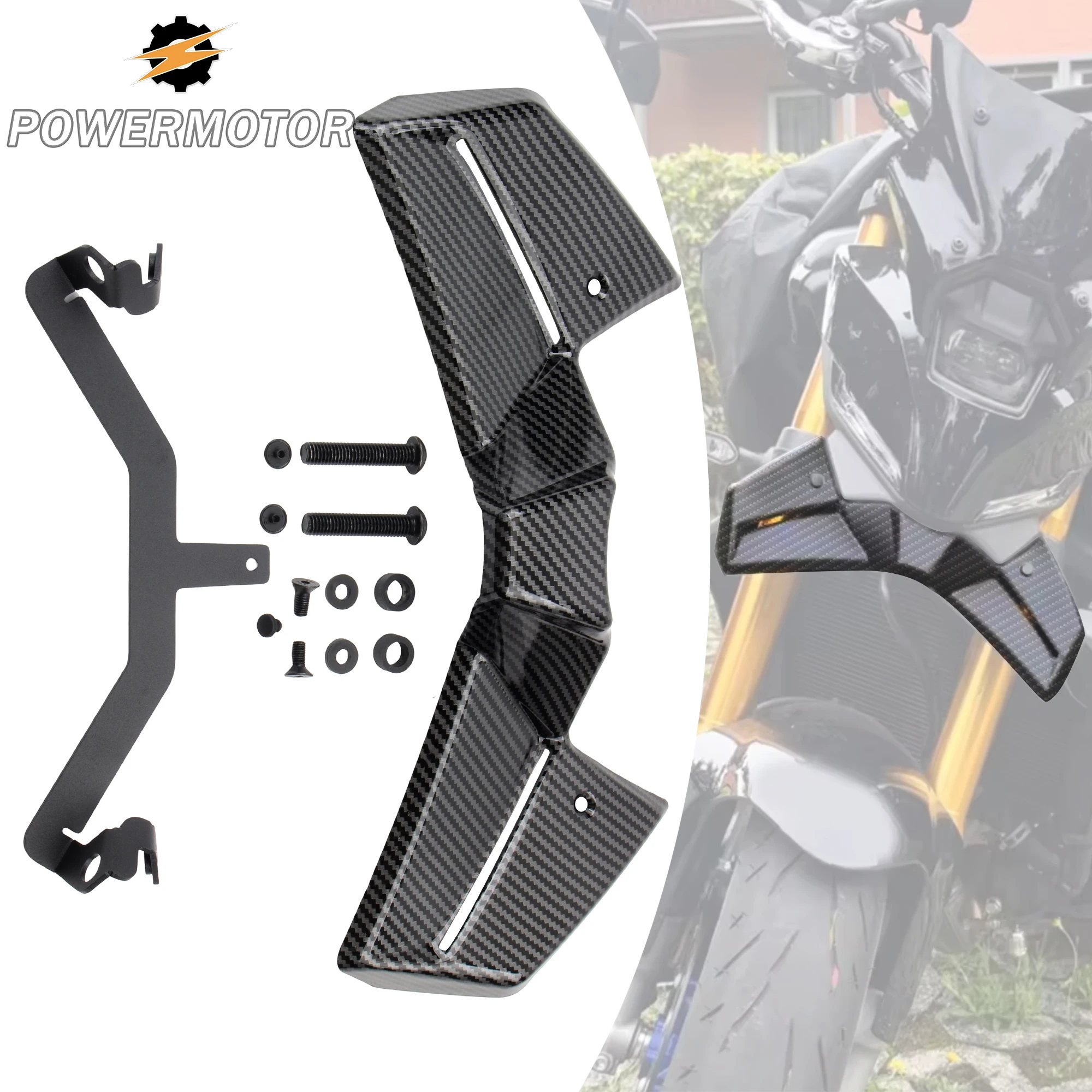 

Motorcycle Front Spoiler Kit For Yamaha MT-09 MT 09 MT09 2024 2025 2026 Supermoto Frontal Spoiler Winglet Aerodynamic Wing Parts