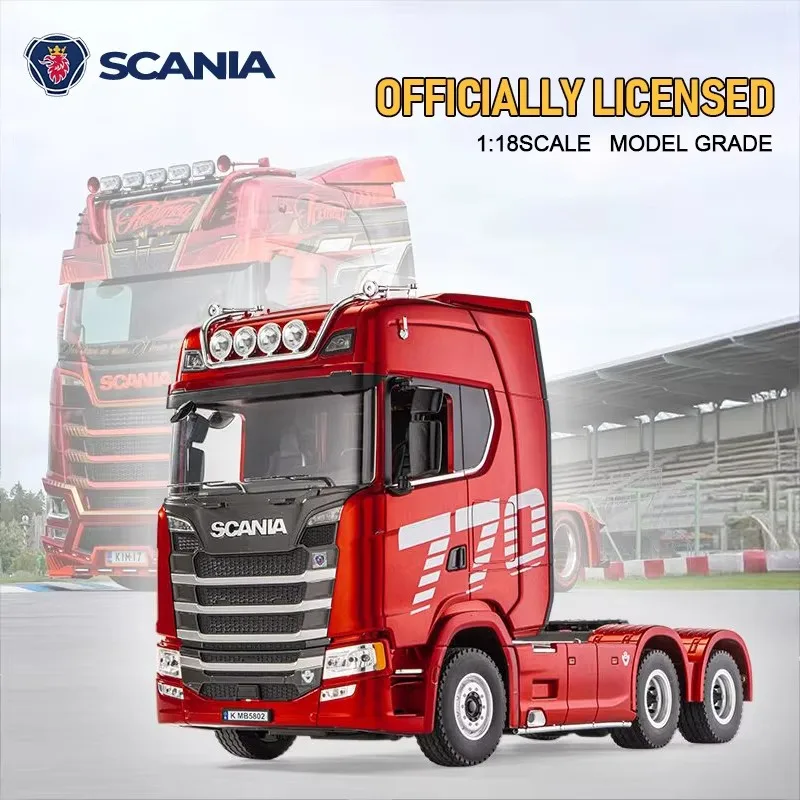 HUINA 1/18 19CH RC 트럭 1501 770S 스카니아 합금 트랙터 2.4G 무선 조종 엔지니어링 트레일러 트럭 (라이트 및 사운드 장착) 장난감 썸네일 4
