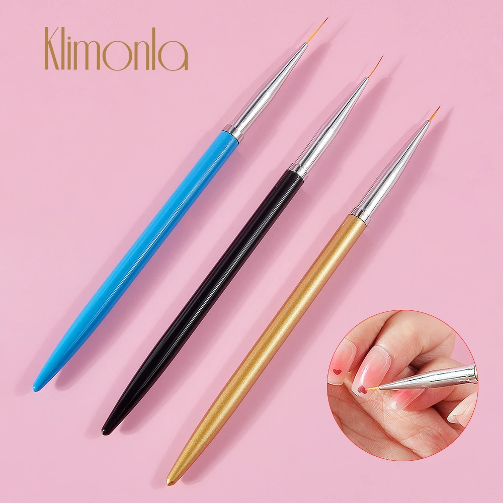 

3Pc/Set Nail Art Liner Brush Set Tips Ultra-thin Line Drawing Pen Dual End UV Gel Painting Brushes Professional nails accesories